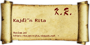 Kaján Rita névjegykártya