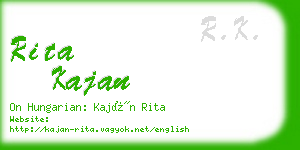 rita kajan business card